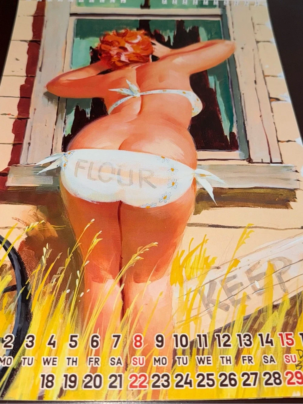 Vintage reproduction Duane Bryar's plus size pinup girl Hilda calendar